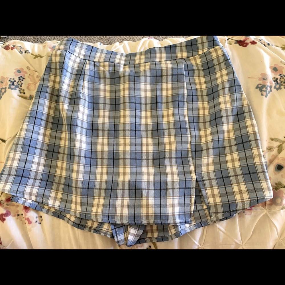 Blue Plaid Skort (L)